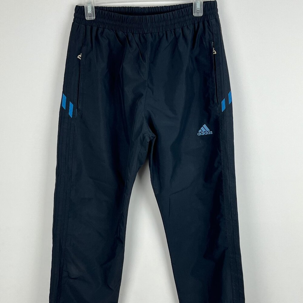 Adidas Activewear Track Pants Size L Black Elastic Waist 30in Lined Pockets